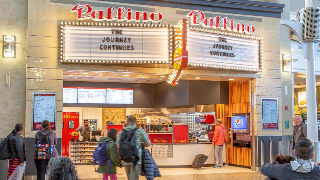 Pallino Pastaria, a new eatery in the Central Terminal at Seattle-Tacoma International Airport, March 2019