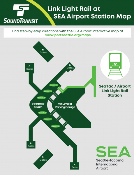 SEA Airport Light Rail Map