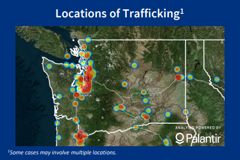 Map of human trafficking in Washington State