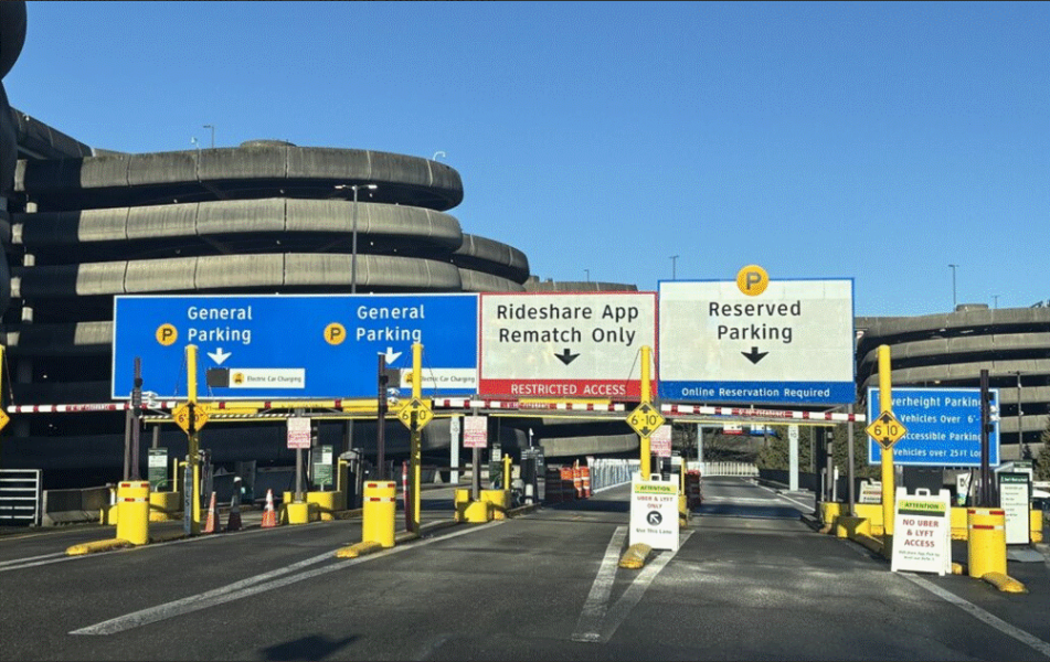 South Garage Entry - Reserved Parking Lane