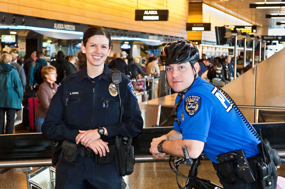photo of police officers at airport