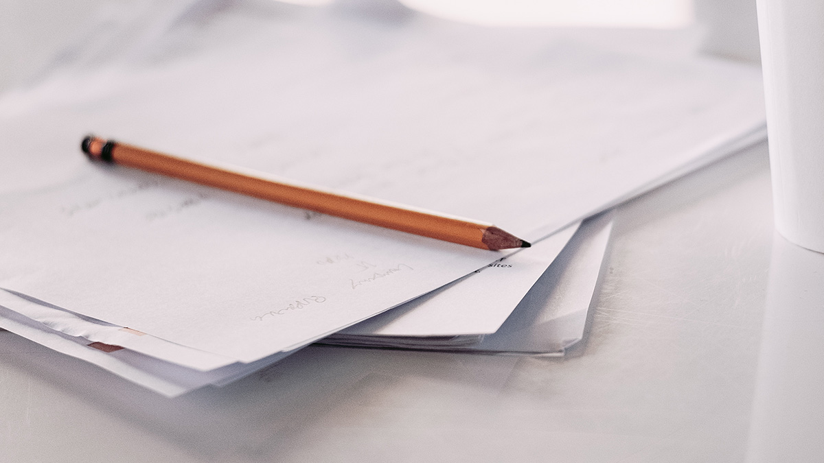 photo of pencil and papers