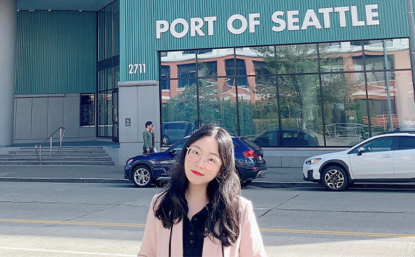 Jenny Wang standing in front of Pier 69
