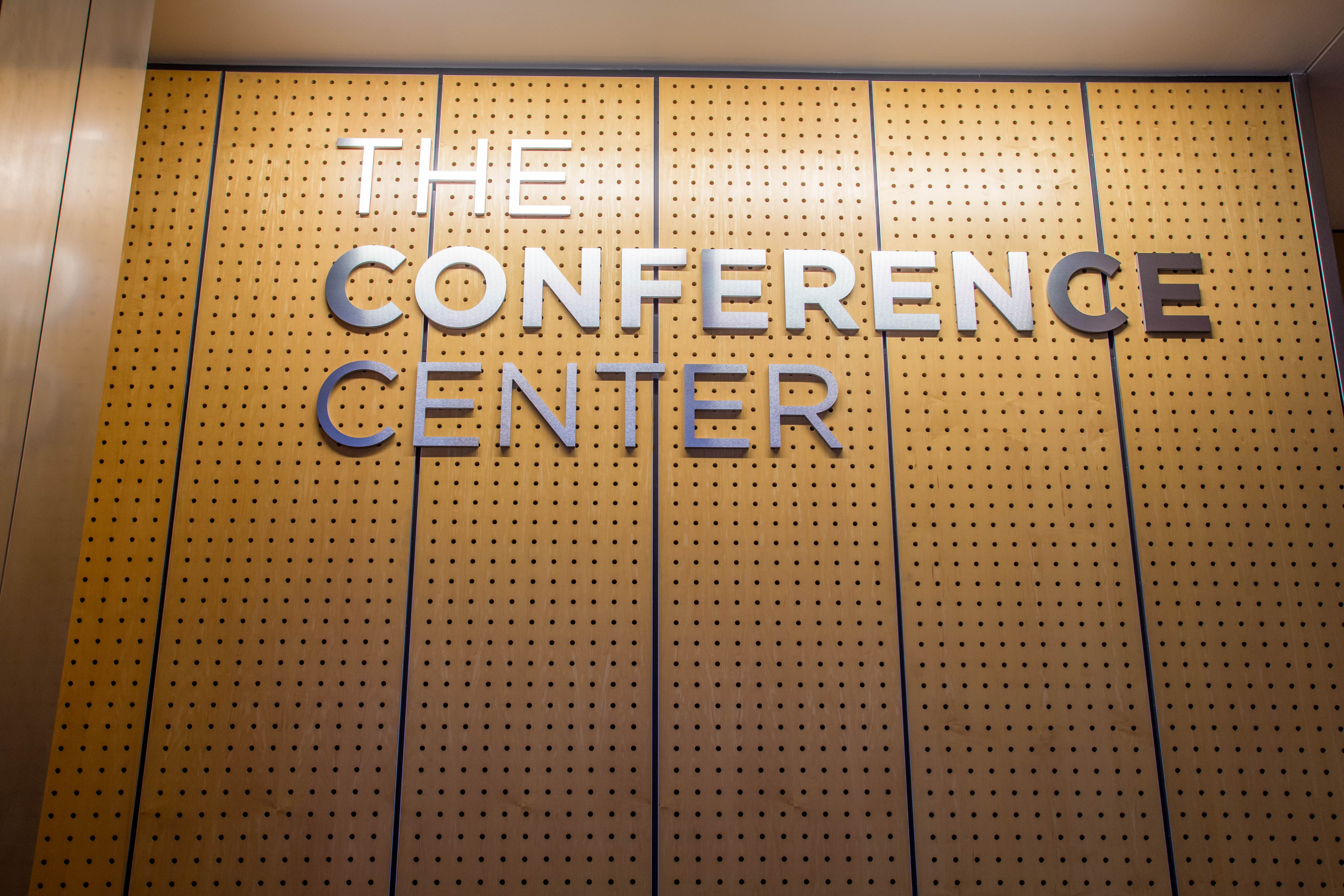 View of The Conference Center Signage from the hallway