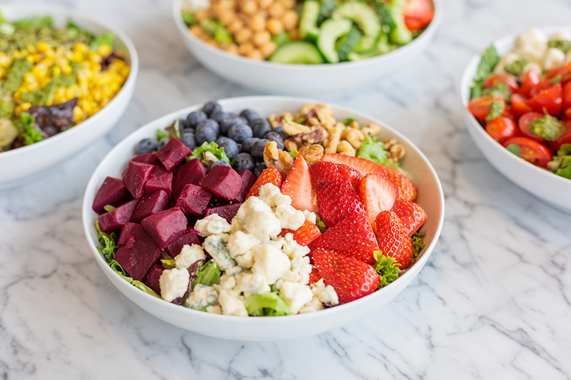 Assortment of salads from Evergreen's