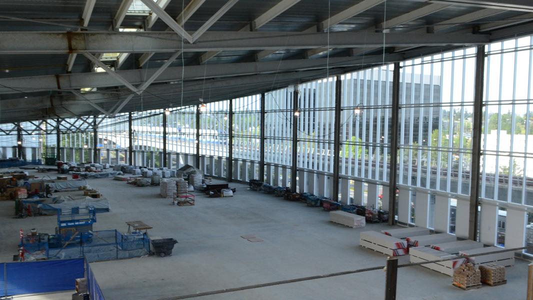 Interior view of the International Arrivals Facility under constuction, May 2019.
