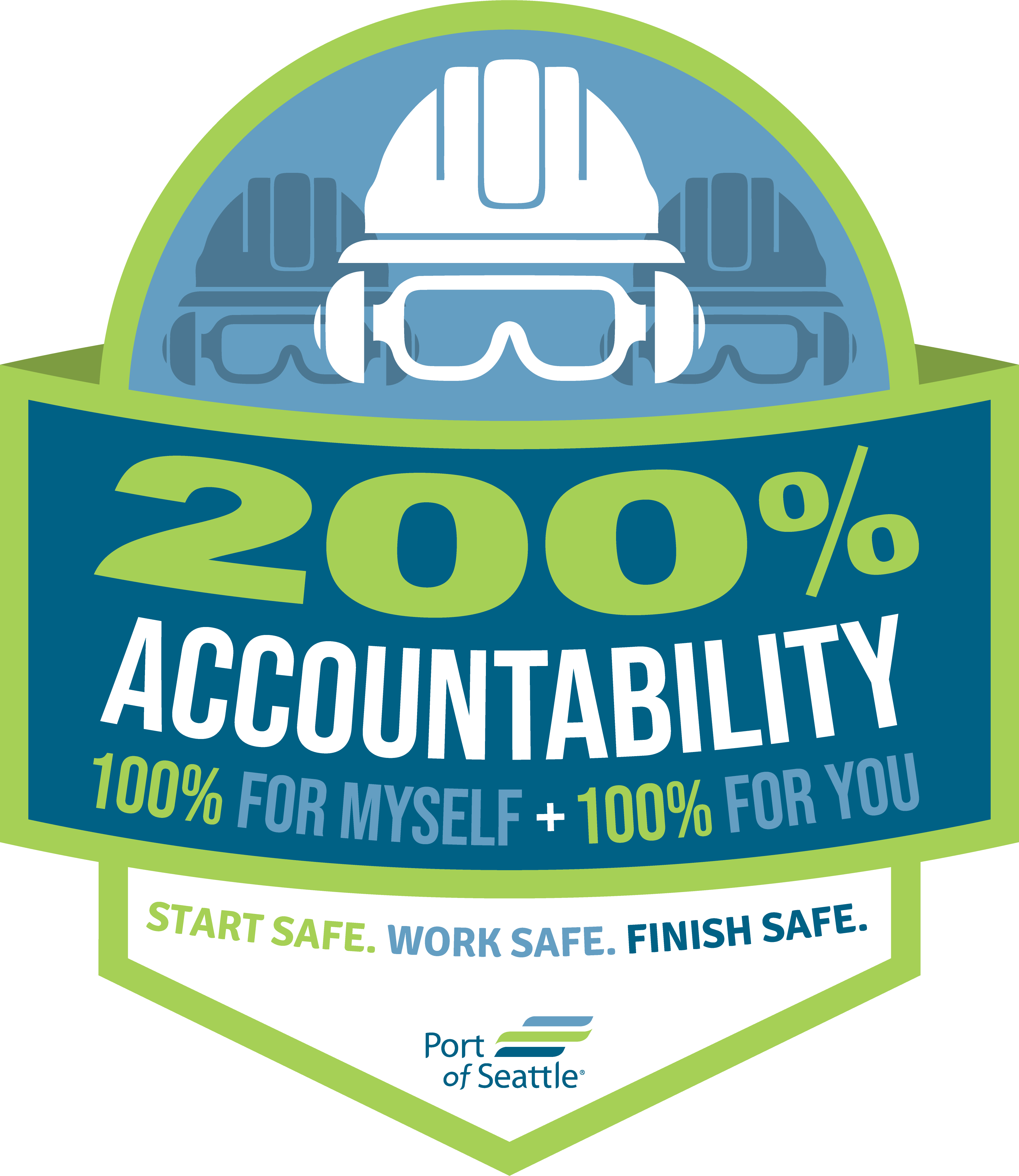 200% accountability safer work logo