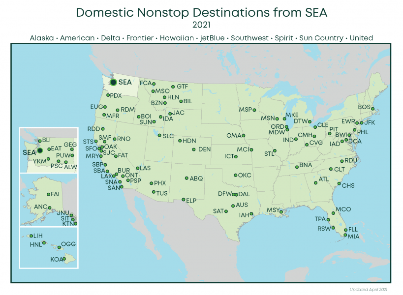 North America Routes Map April 2021
