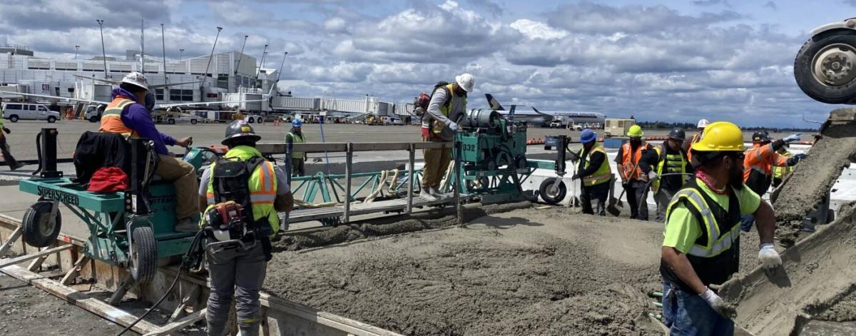 Photof os Salinas Construction workers at Sea-Tac Airport