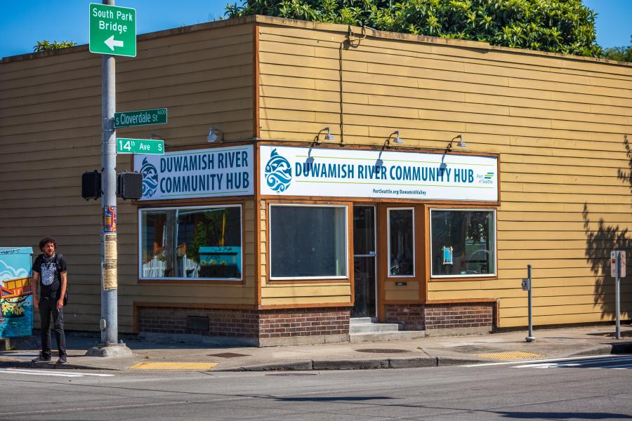 The Hub from the intersection of 14th Ave South and Cloverdale Street