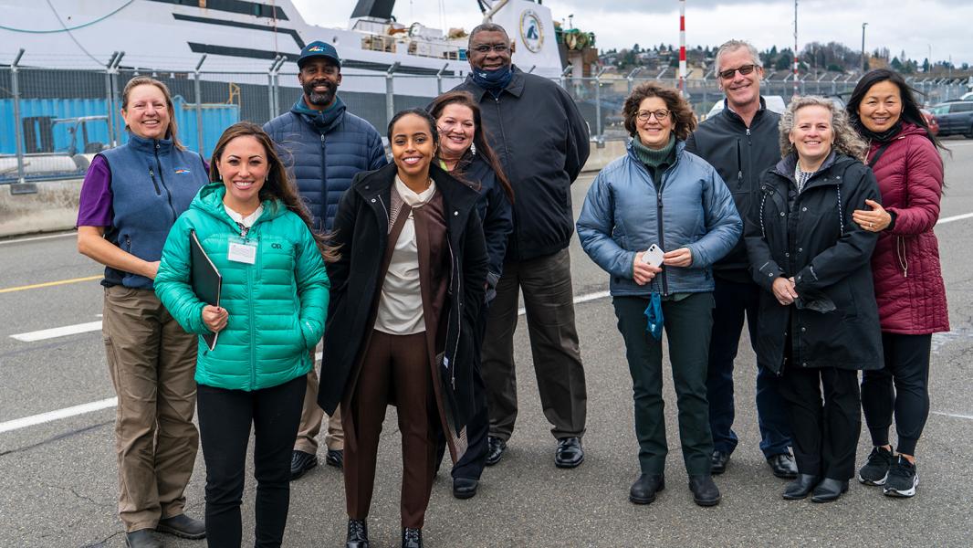 Commissioners Hasegawa and Mohamed tour Terminal 91 with Commercial Fishing and Maritime staff