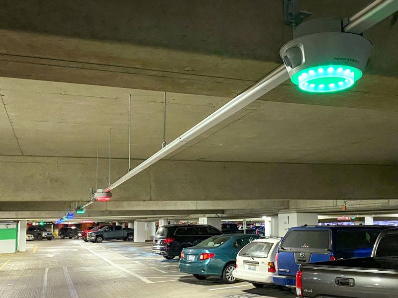 Image of automated parking guidance system in the S-E-A parking garage.