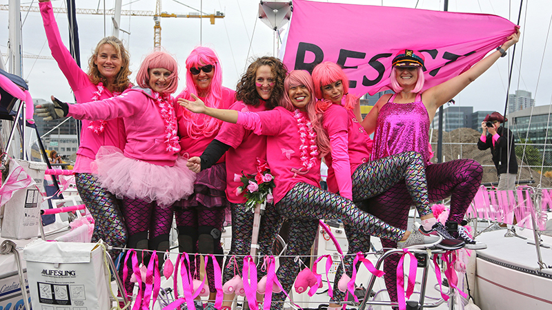 Dressed up participants in the Pink Regatta
