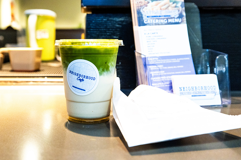 Matcha latte from Neighborhood Cafe