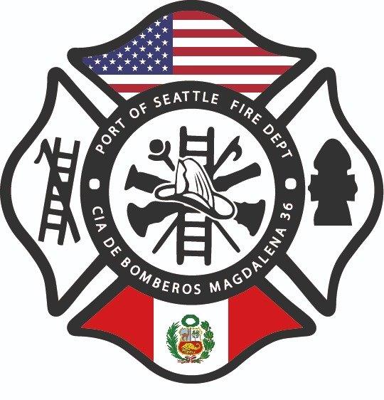 Badge that represents partnership of the Port and Peruvian fire stations