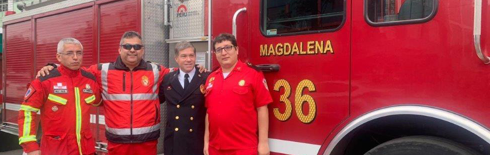 Chief Krause visiting members of Fire Station Magdelena No.36