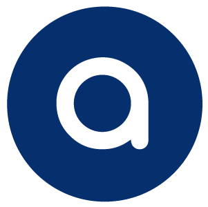 Aira logo: a white lower case 'a' in a blue circle