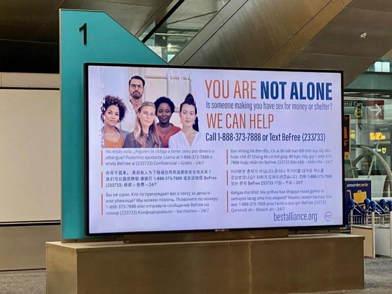 Signage on the bag claim carousel at Seattle-Tacoma International Airport (SEA)