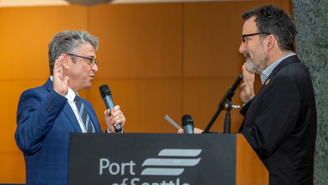 Commissioner Felleman sworn in to a second term at the Port of Seattle, Jan. 7, 2020