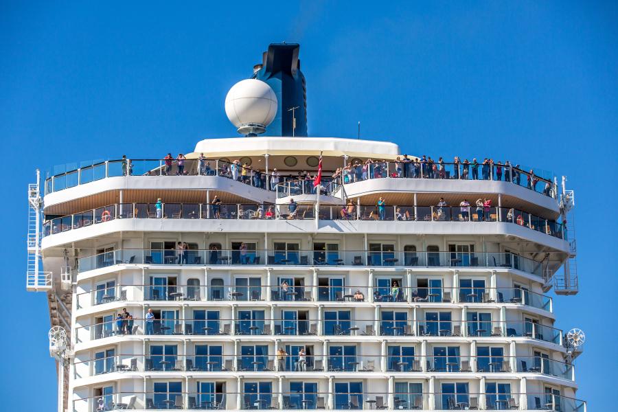 Close up of cruise ship