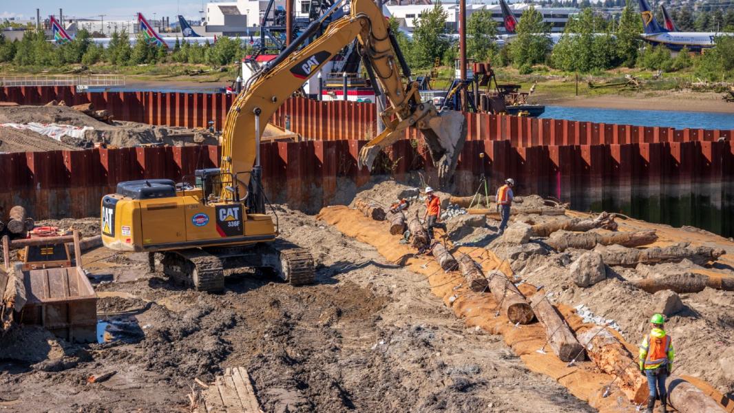 Cleanup activities at Terminal 117.