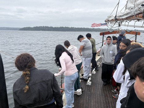 DVYC and DVSA students explore the Schooner Adventuress.