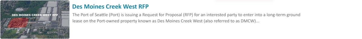 Des Moines Creek West RFP