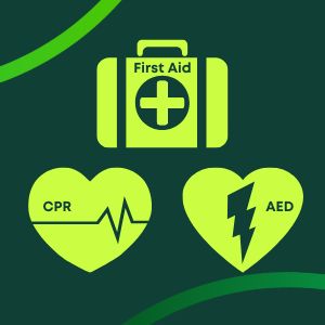 First Aid, CPR and AED icons