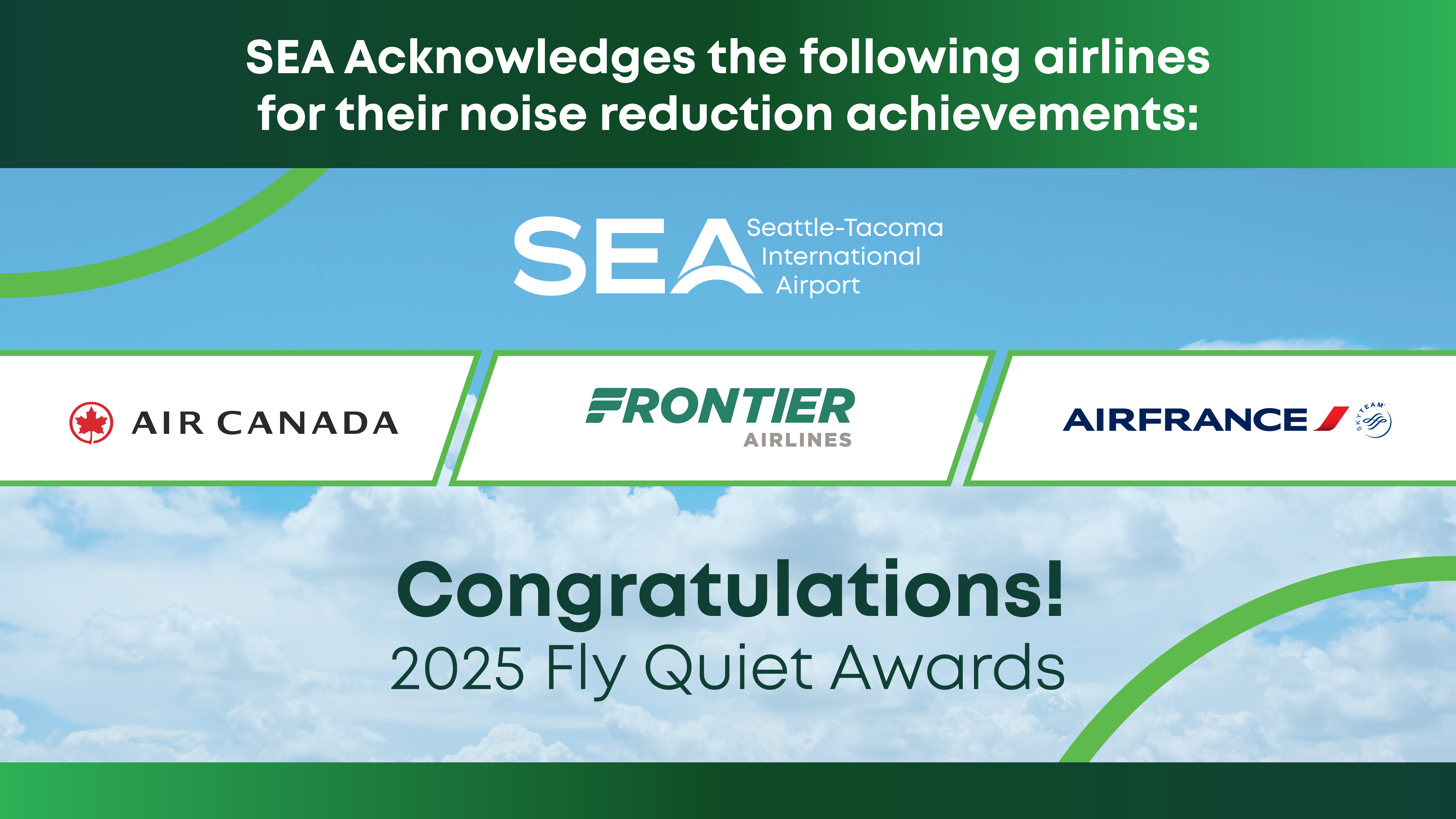2025 fly quiet winners AirCanada, Frontier, AirFrance