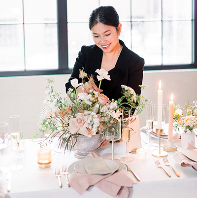 Bao Tram owners her own flower arranging business.