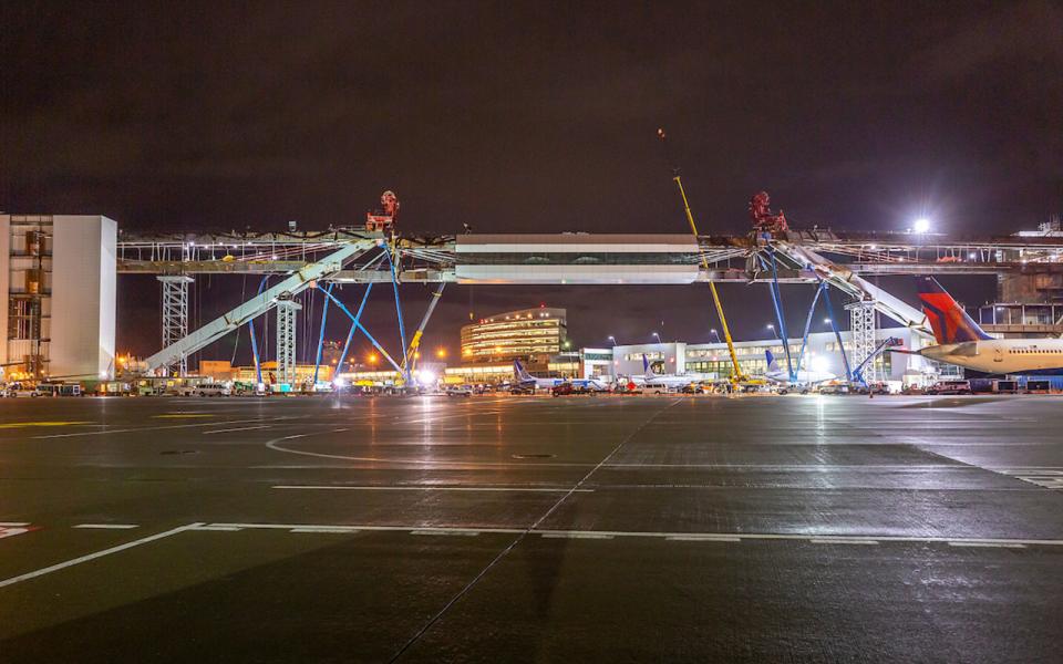 center span lift completed for the iaf pedestrian walkway