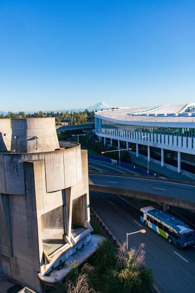 Photo of the International Arrivals Facility on a sunny day