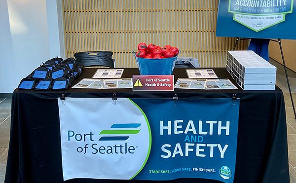 Port of Seattle Health and Safety Display Table