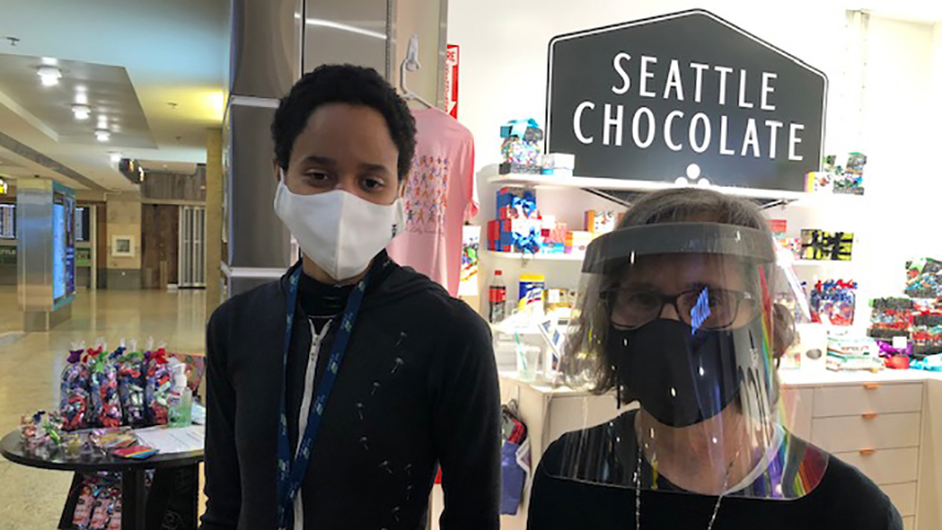 SEA Airport tenants in AntoGen masks