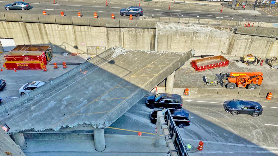 Center span of ramp awaiting to be demolished