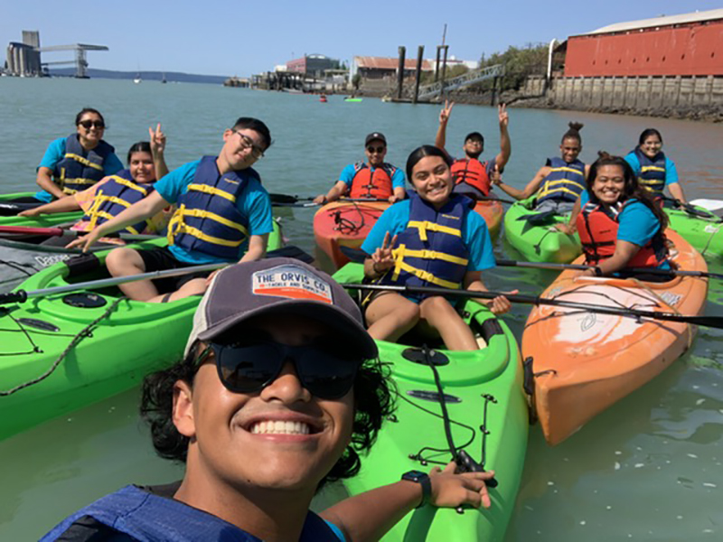 YMAP youth on kayaks