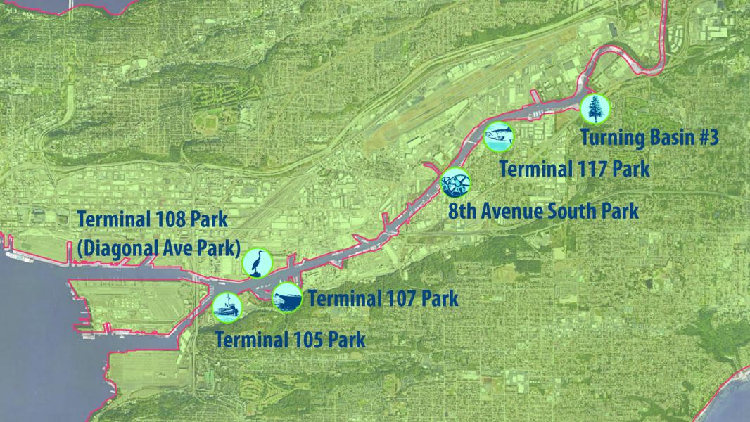 Map of Duwamish Waterway Parks to be renamed