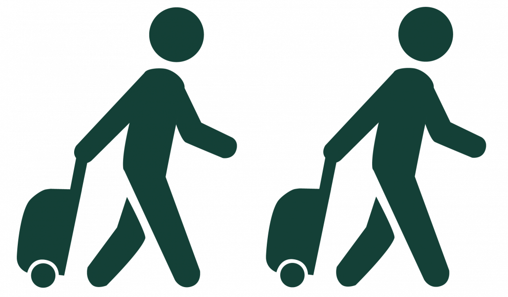 Passengers with luggage