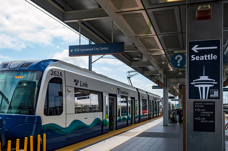 Link light rail at the SEA station
