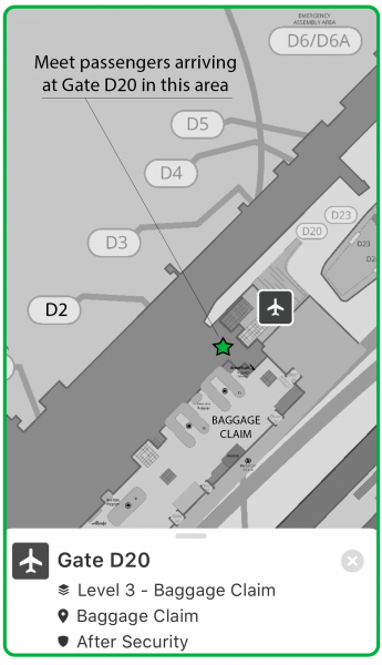 Gate D20 Passenger Meeting location