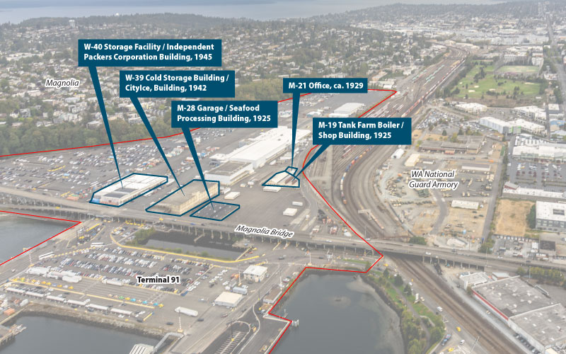 Locations of Former Navy Area Buildings on Terminal 91