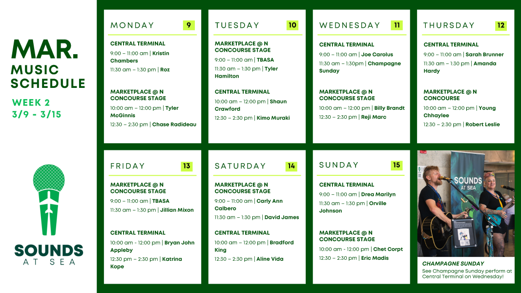 Sounds of SEA March Schedule