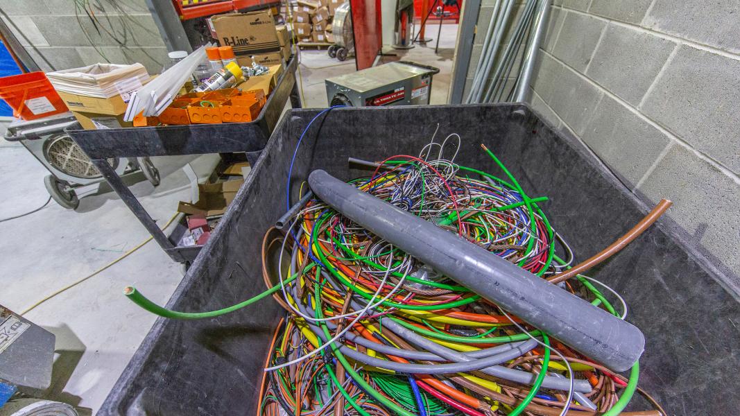 Excess electrical wiring from North Satellite construction