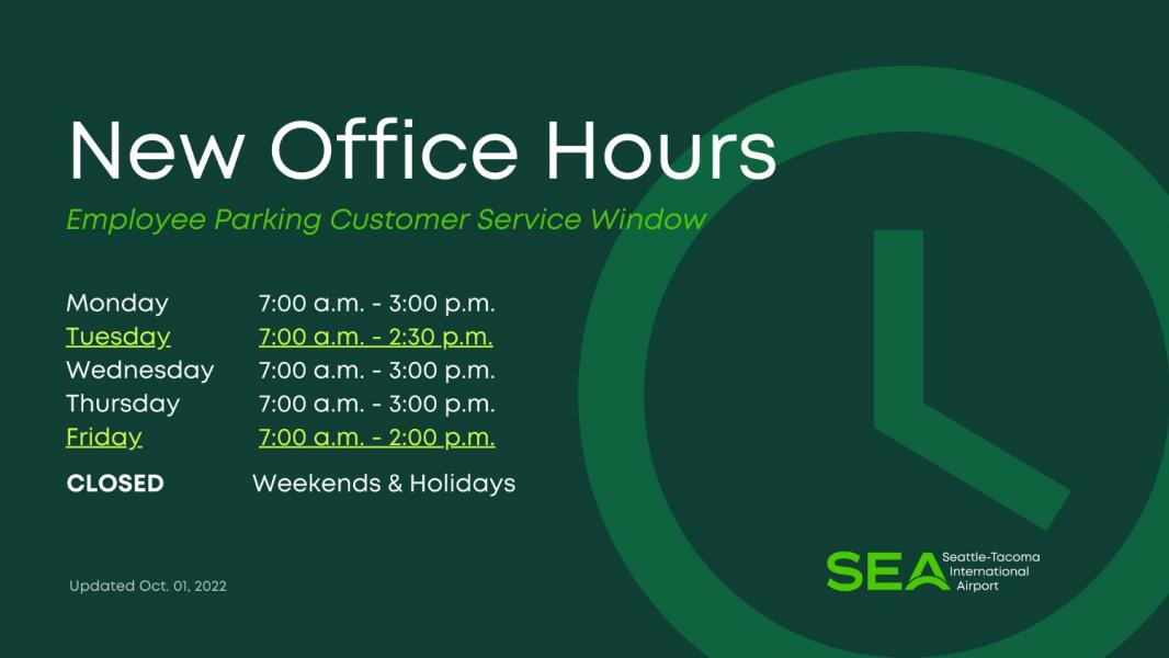 Employee Parking Operating Hours | Port of Seattle