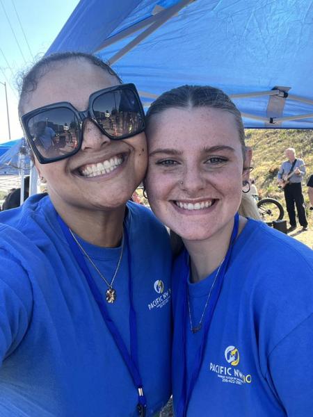 Nicole and her Marketing Specialist, Averie smiling 