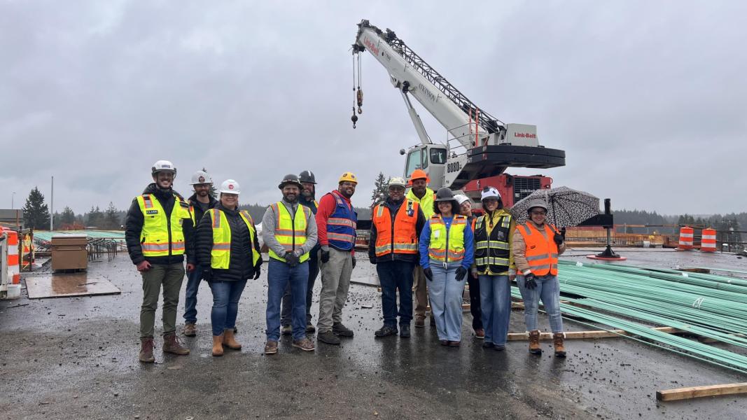 Nicole and others business owners on-site learning about the construction industry