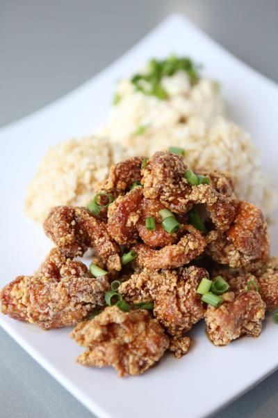 Garlic fried chicken is one of the most popular dishes at Poke to the Max.