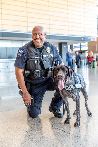 Police officer and a canine officer