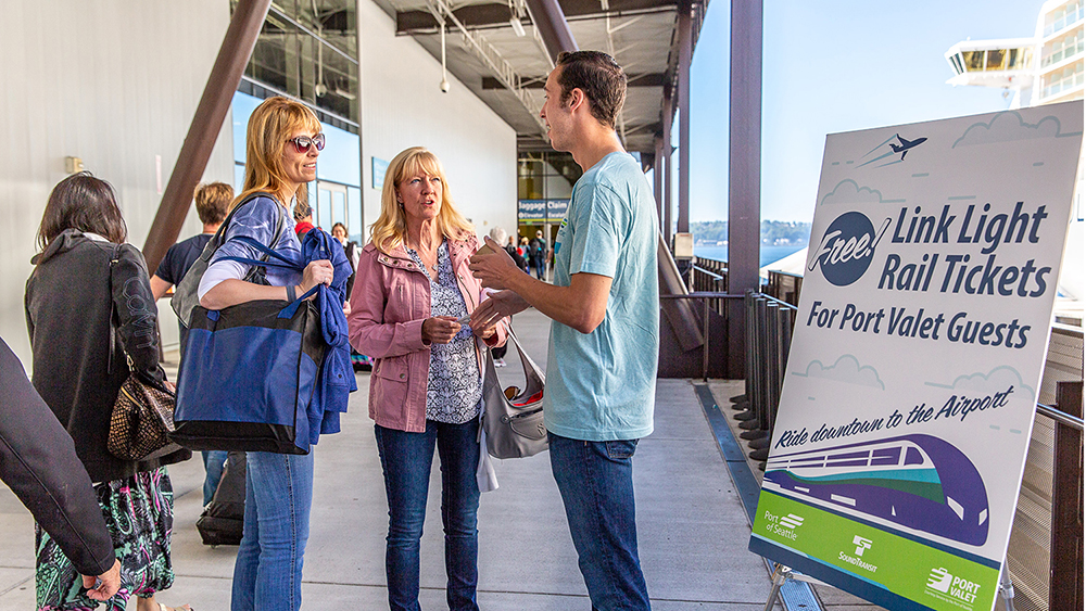 Port Valet Cruise Passengers at Smith Cove Cruise Terminal receive free Link light rail passes for the day.