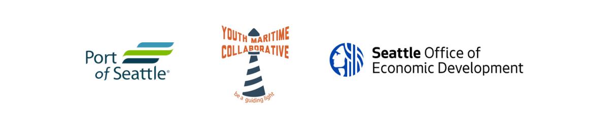Port of Seattle, Youth Maritime Collaborative and City of Seattle Office of Economic Development logos